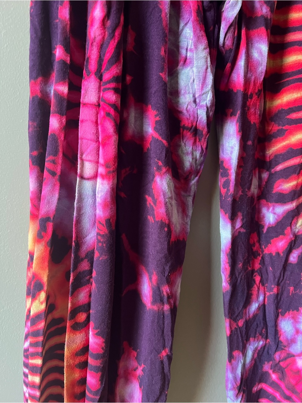 Harem Pants Lightweight Cotton Tie-Dye Multicolored Pants - Picture 7 of 7